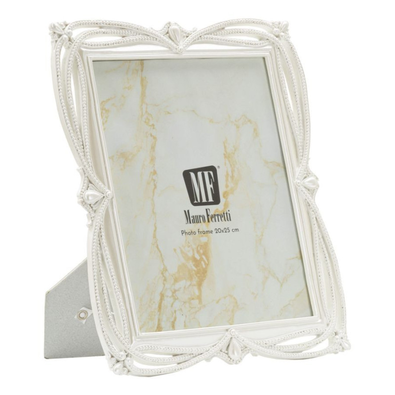 Grand Cadre photo romantique Rubans pour photo 20x25 Résine Argenté Ribbon 