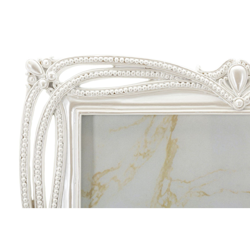 Grand Cadre photo romantique Rubans pour photo 20x25 Résine Argenté Ribbon 