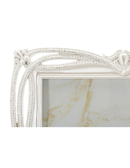 Grand Cadre photo romantique Rubans pour photo 20x25 Résine Argenté Ribbon 