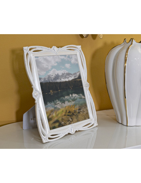 Grand Cadre photo romantique Rubans pour photo 20x25 Résine Argenté Ribbon 