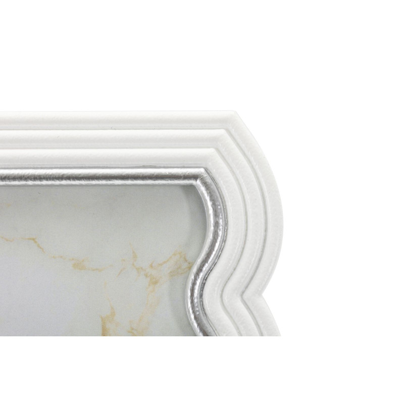 Cadre photo moderne ondulé pour photo 15x20 Résine Argenté Blanc Curty 