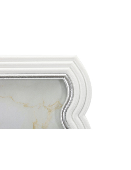 Cadre photo moderne ondulé pour photo 15x20 Résine Argenté Blanc Curty 