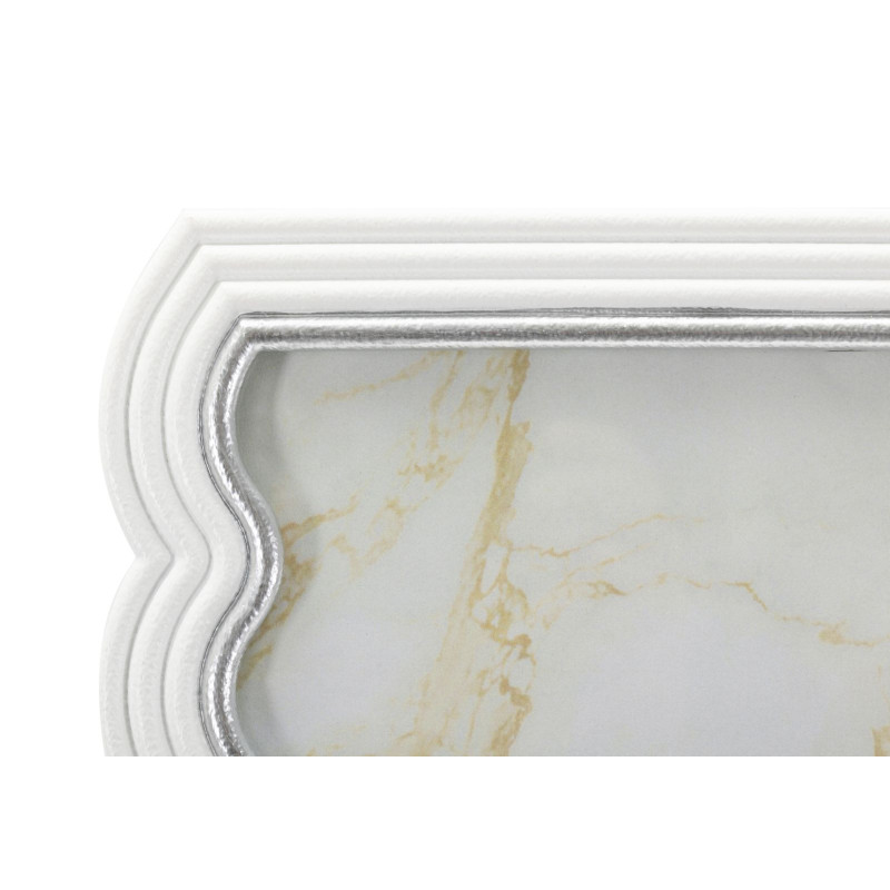 Grand Cadre photo moderne ondulé pour photo 20x25 Résine Argenté Blanc Curty 