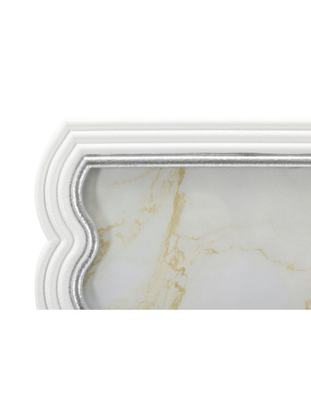 Grand Cadre photo moderne ondulé pour photo 20x25 Résine Argenté Blanc Curty 