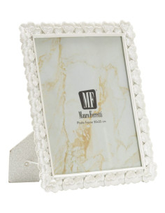 Grand Cadre photo romantique Coeurs pour photo 20x25 Résine Argenté Hearty 