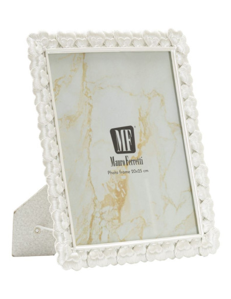 Grand Cadre photo romantique Coeurs pour photo 20x25 Résine Argenté Hearty 