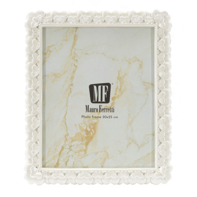 Grand Cadre photo romantique Coeurs pour photo 20x25 Résine Argenté Hearty 