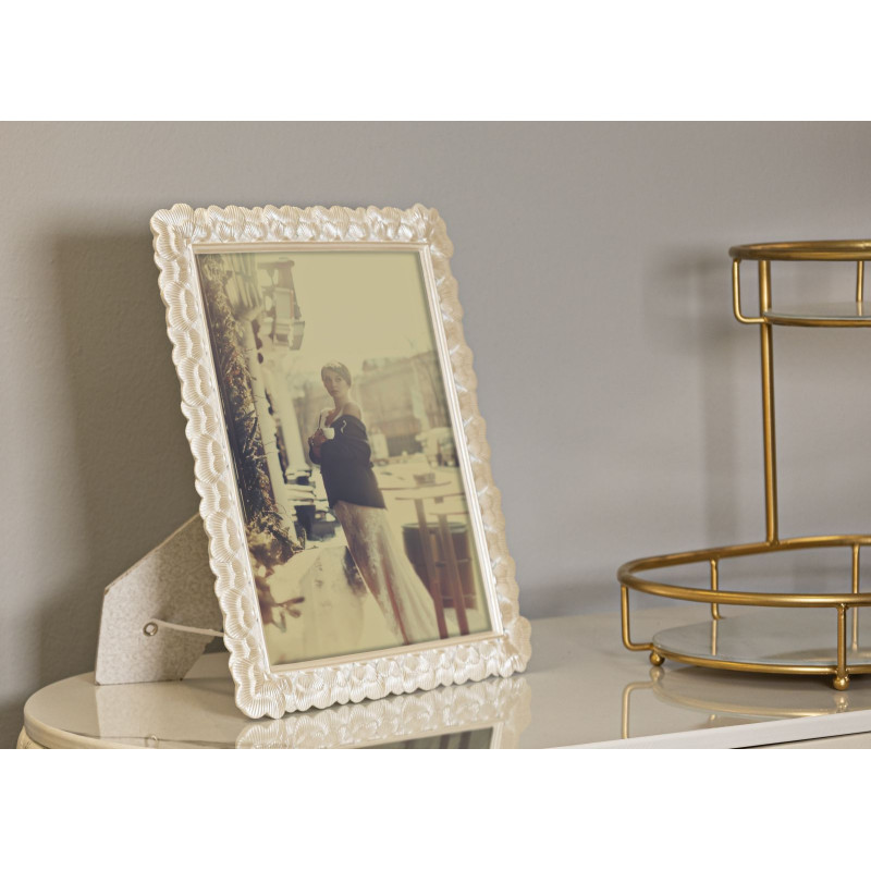 Grand Cadre photo romantique Coeurs pour photo 20x25 Résine Argenté Hearty 