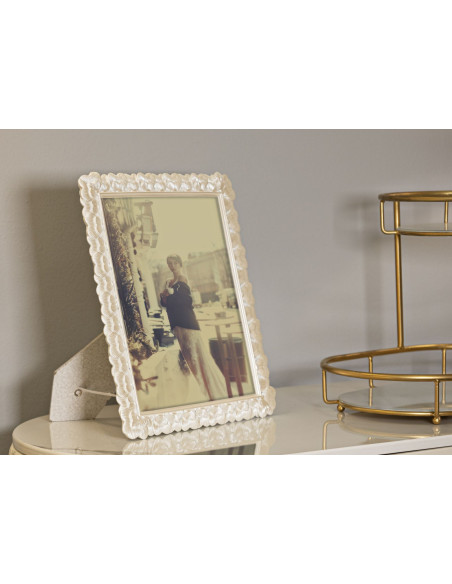 Grand Cadre photo romantique Coeurs pour photo 20x25 Résine Argenté Hearty 