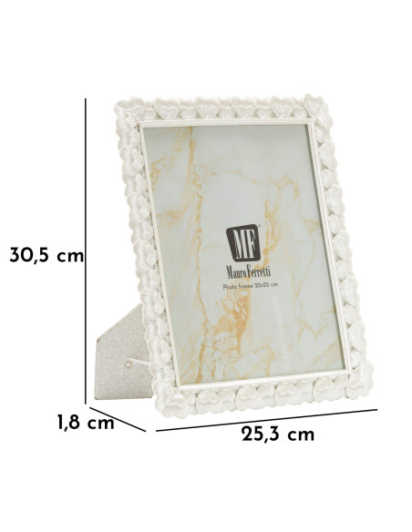 Grand Cadre photo romantique Coeurs pour photo 20x25 Résine Argenté Hearty 