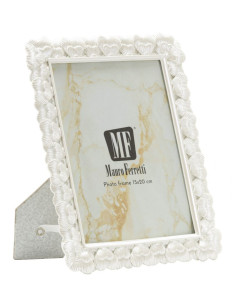 Cadre photo romantique Coeurs pour photo 15x20 Résine Argenté Hearty 