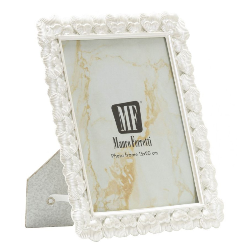 Cadre photo romantique Coeurs pour photo 15x20 Résine Argenté Hearty 