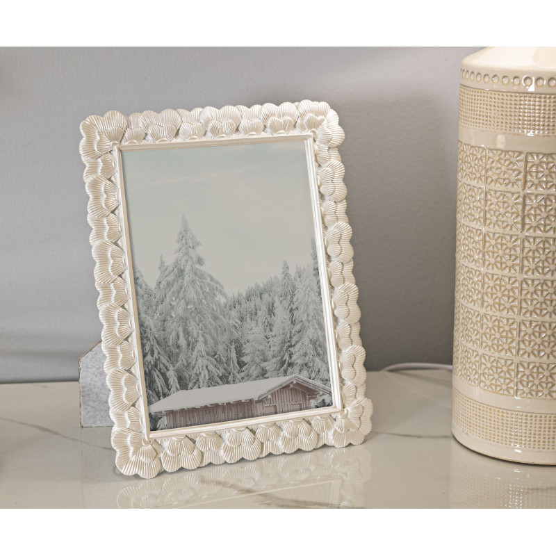 Cadre photo romantique Coeurs pour photo 15x20 Résine Argenté Hearty 