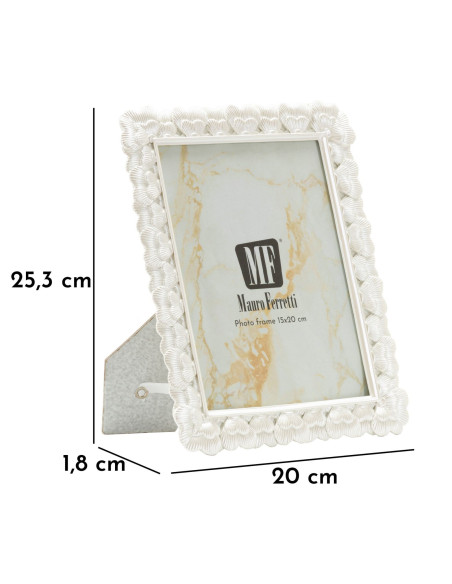 Cadre photo romantique Coeurs pour photo 15x20 Résine Argenté Hearty 