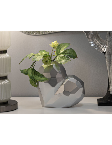 Vase moderne chic Coeur Résine Argenté Heart 