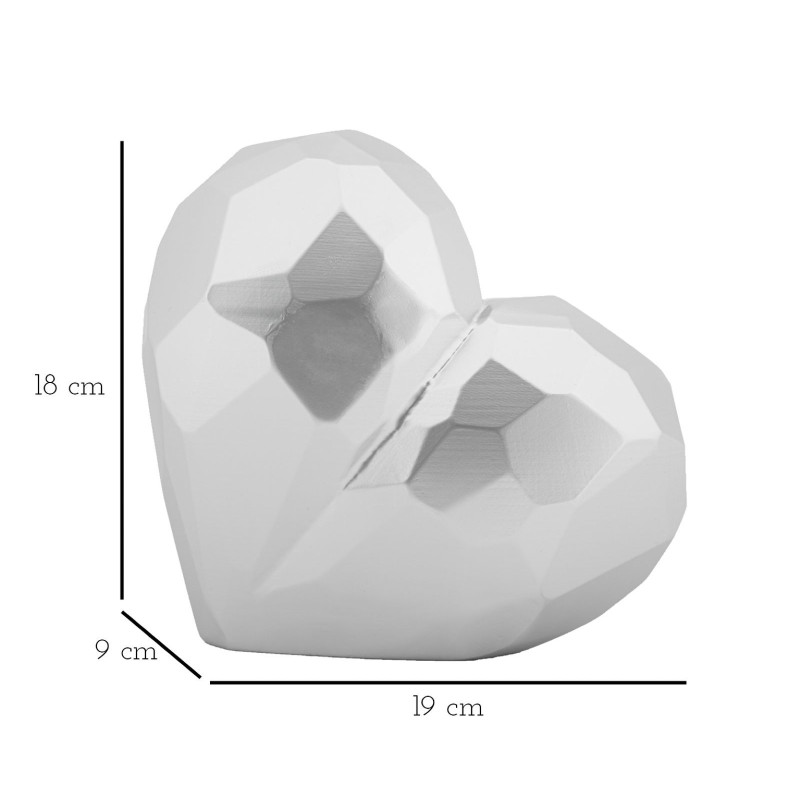 Vase moderne chic Coeur Résine Argenté Heart 