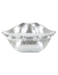 Vase moderne chic Bouche Résine Argenté Lip - 1