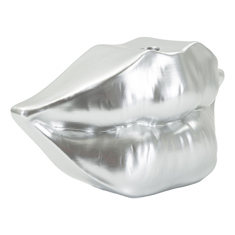 Vase moderne chic Bouche Résine Argenté Lip 