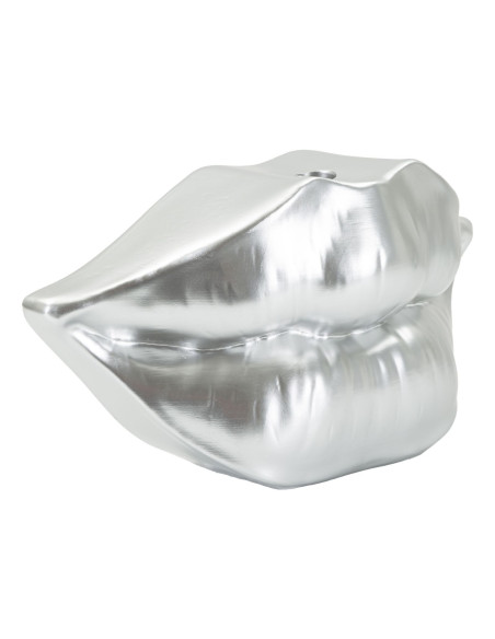 Vase moderne chic Bouche Résine Argenté Lip 