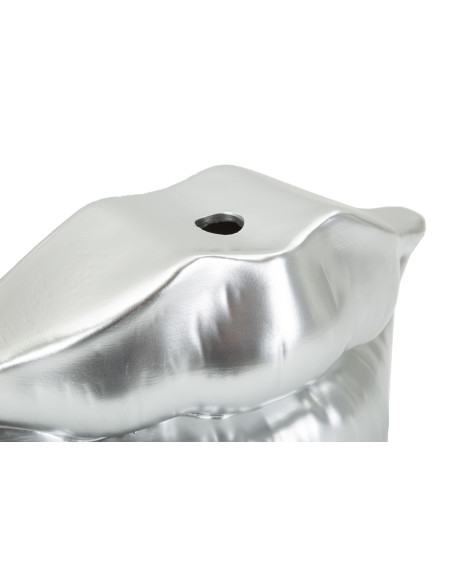 Vase moderne chic Bouche Résine Argenté Lip 