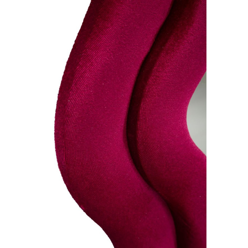 Grand Miroir mural moderne chic Organique 60x160 Velours Rose Fuchsia Bois MDF Emily 