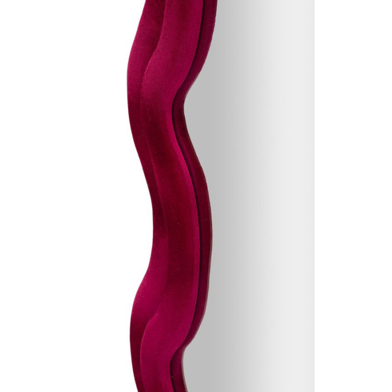 Grand Miroir mural moderne chic Organique 60x160 Velours Rose Fuchsia Bois MDF Emily 