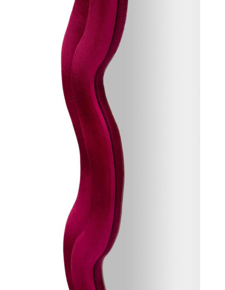 Grand Miroir mural moderne chic Organique 60x160 Velours Rose Fuchsia Bois MDF Emily 