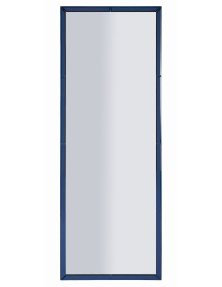 Grand Miroir mural oriental chic Rectangulaire 55x150 Bois MDF Bleu Riyad 