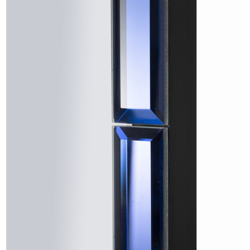 Grand Miroir mural oriental chic Rectangulaire 55x150 Bois MDF Bleu Riyad 