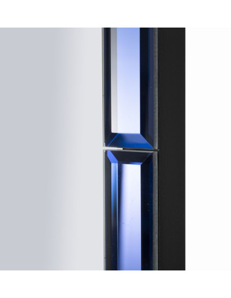 Grand Miroir mural oriental chic Rectangulaire 55x150 Bois MDF Bleu Riyad 