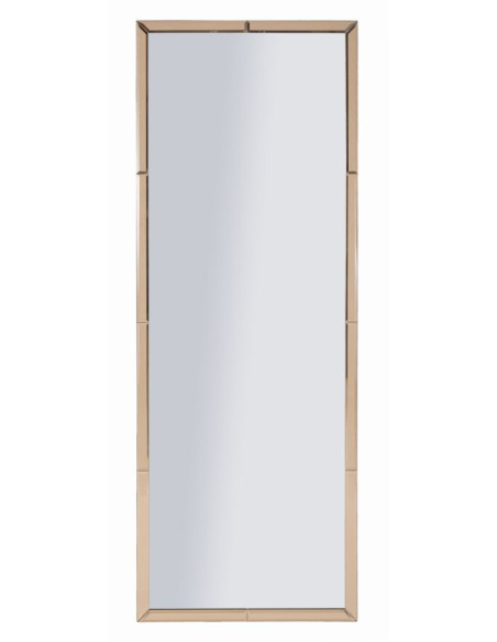 Grand Miroir mural oriental chic Rectangulaire 55x150 Bois MDF Rose Riyad 