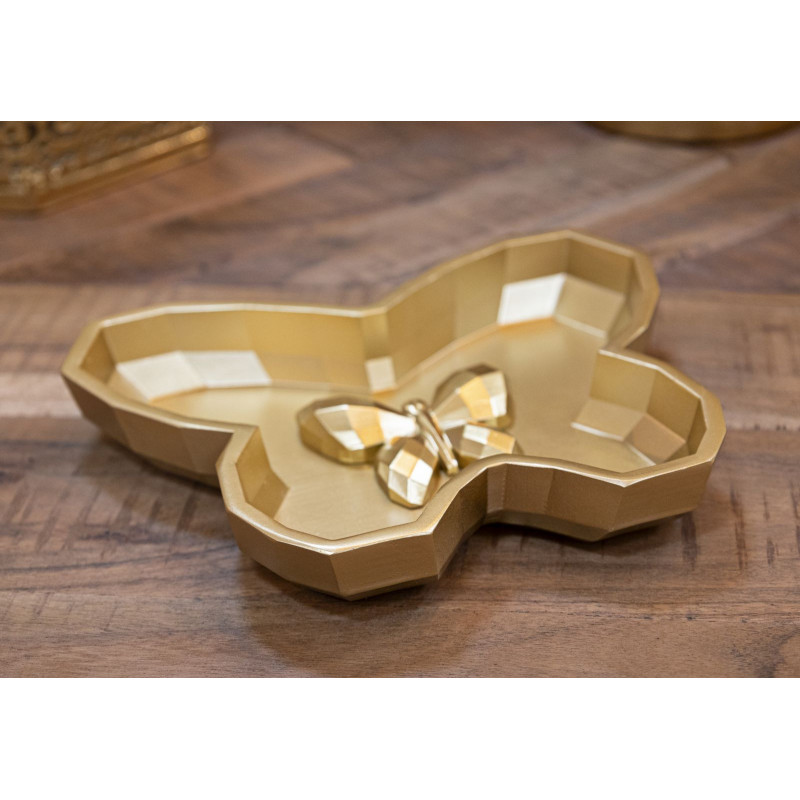 Vide poche moderne chic Papillon Résine Doré Butterfly 