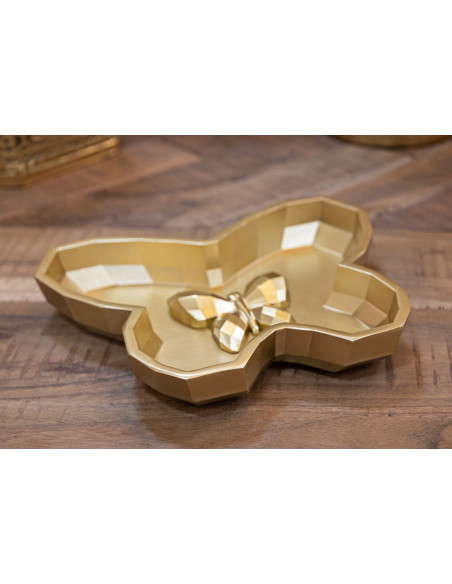 Vide poche moderne chic Papillon Résine Doré Butterfly 