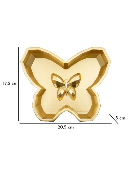 Vide poche moderne chic Papillon Résine Doré Butterfly 