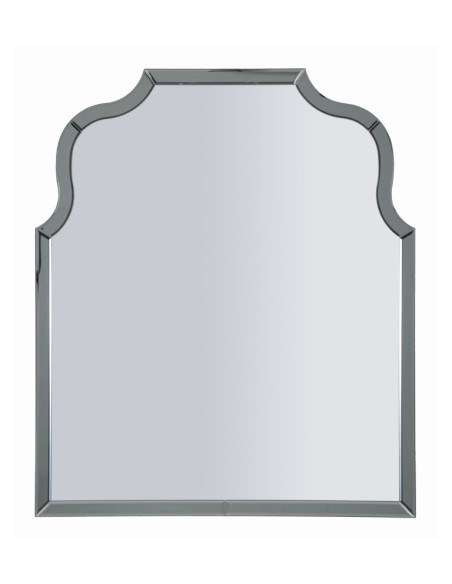 Grand Miroir mural oriental chic Arc 85x100 Bois MDF Gris Ankara 