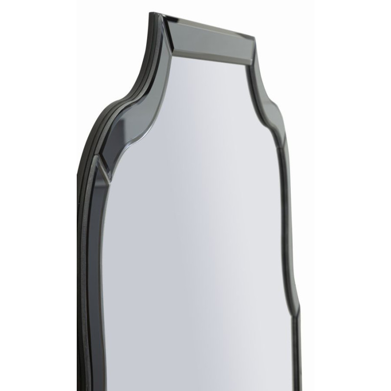 Grand Miroir mural oriental chic Arc 85x100 Bois MDF Gris Ankara 