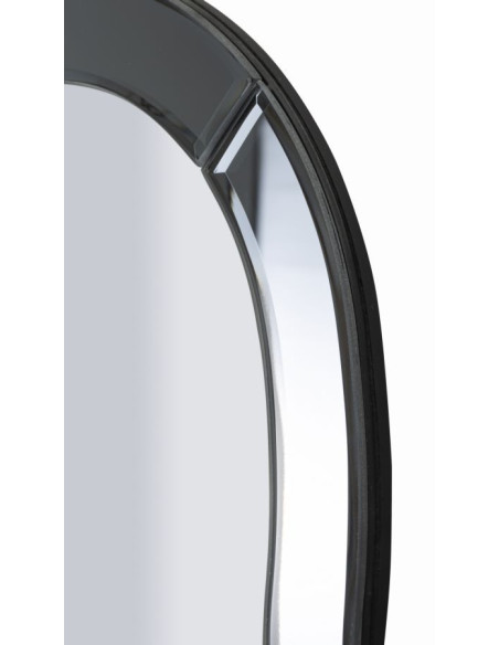 Grand Miroir mural oriental chic Arc 85x100 Bois MDF Gris Ankara 