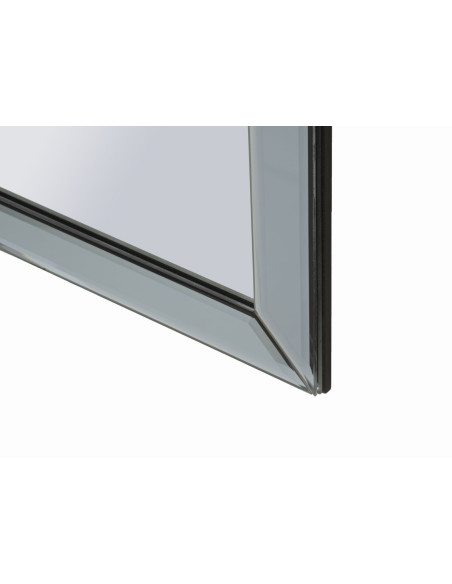 Grand Miroir mural oriental chic Arc 85x100 Bois MDF Gris Ankara 