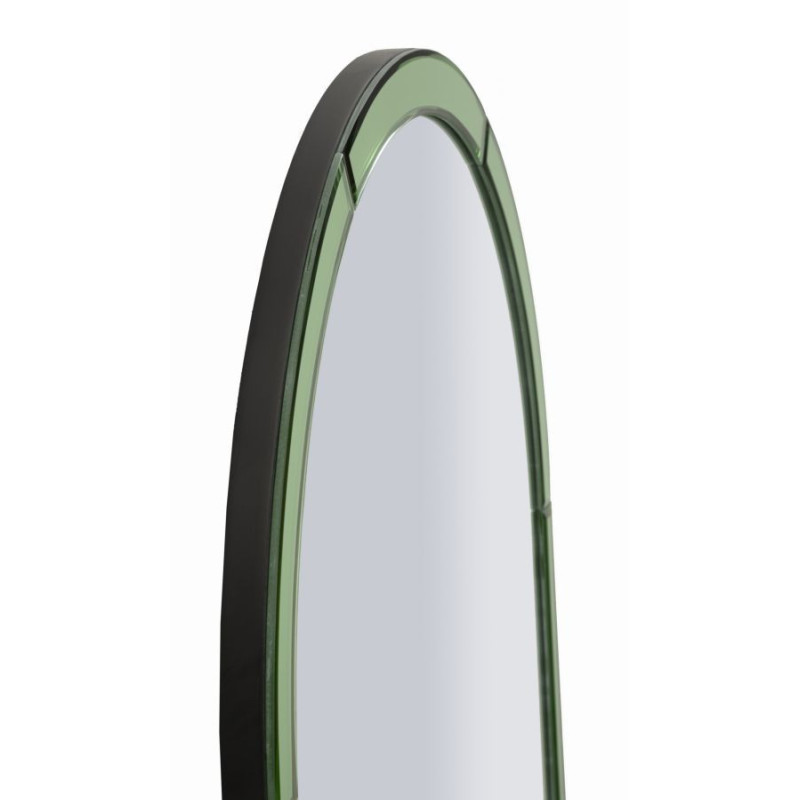 Grand Miroir mural oriental chic Arrondi 55x150 Bois MDF Vert Baku 