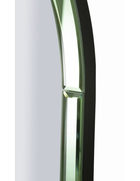 Grand Miroir mural oriental chic Arrondi 55x150 Bois MDF Vert Baku 