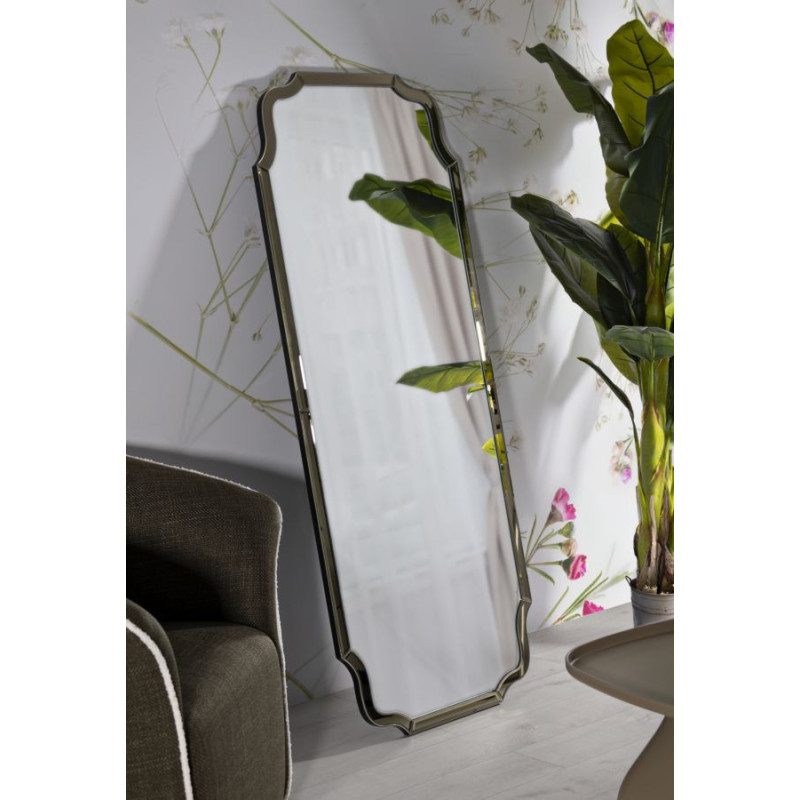 Grand Miroir mural oriental chic Rectangulaire 60x150 Bois MDF Doré Istanbul 