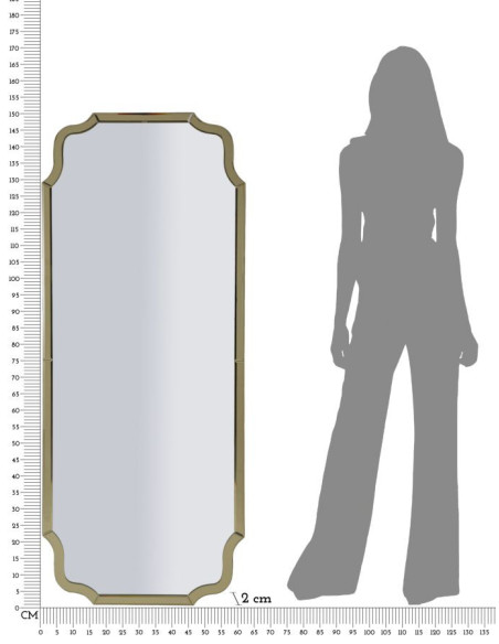 Grand Miroir mural oriental chic Rectangulaire 60x150 Bois MDF Doré Istanbul 