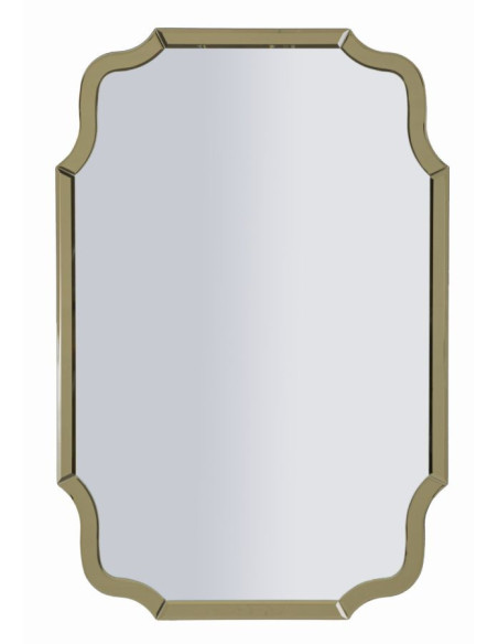 Grand Miroir mural oriental chic Rectangulaire 60x90 Bois MDF Doré Istanbul 