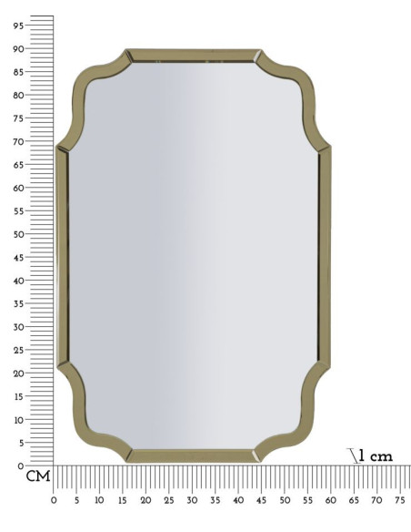 Grand Miroir mural oriental chic Rectangulaire 60x90 Bois MDF Doré Istanbul 