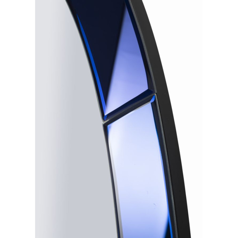 Grand Miroir mural oriental chic Ovale 55x150 Bois MDF Bleu Amman 