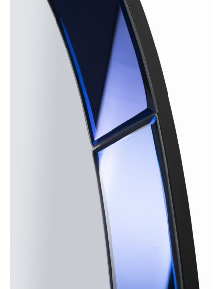 Grand Miroir mural oriental chic Ovale 55x150 Bois MDF Bleu Amman 