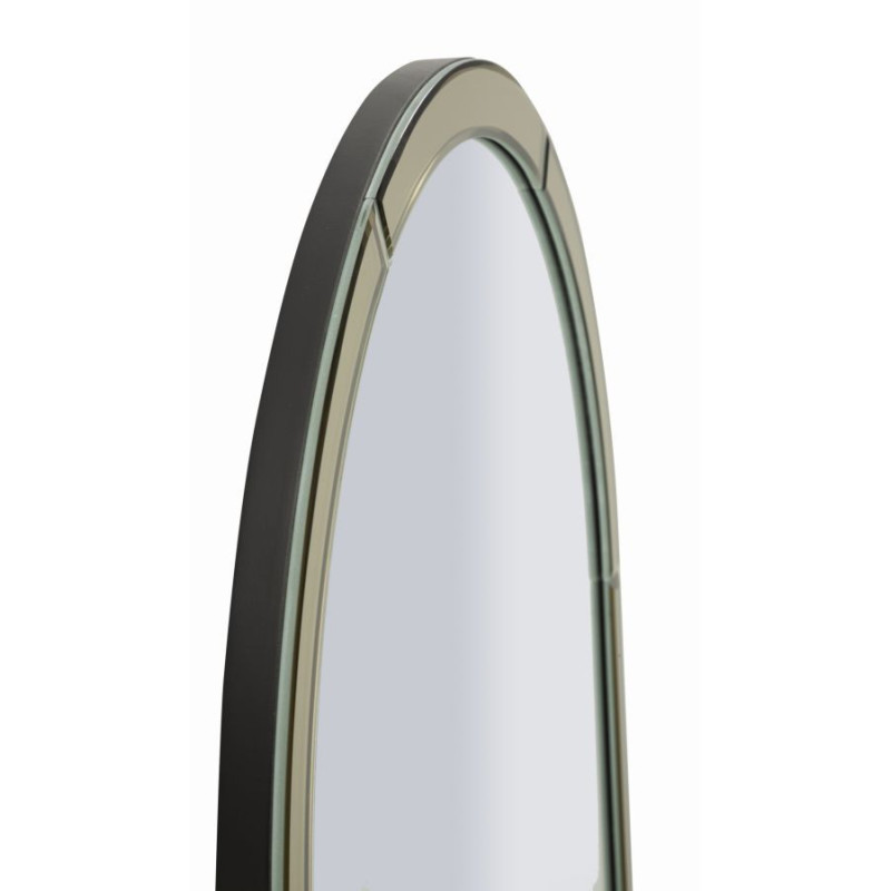 Grand Miroir mural oriental chic Arrondi 55x150 Bois MDF Doré Baku 