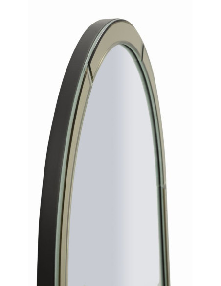 Grand Miroir mural oriental chic Arrondi 55x150 Bois MDF Doré Baku 