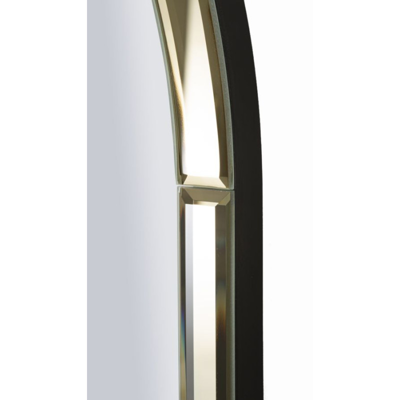 Grand Miroir mural oriental chic Arrondi 55x150 Bois MDF Doré Baku 