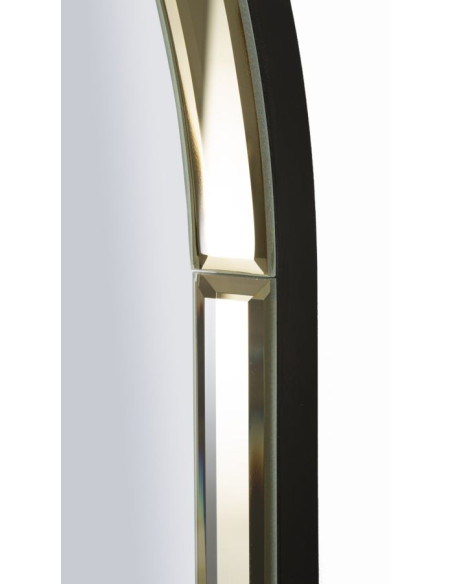 Grand Miroir mural oriental chic Arrondi 55x150 Bois MDF Doré Baku 